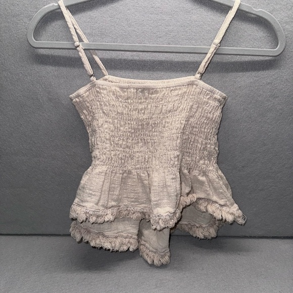 Cotton Miou Muse Asymmetrical Raw Edge Spaghetti Strap Sun Top - Picture 3 of 8